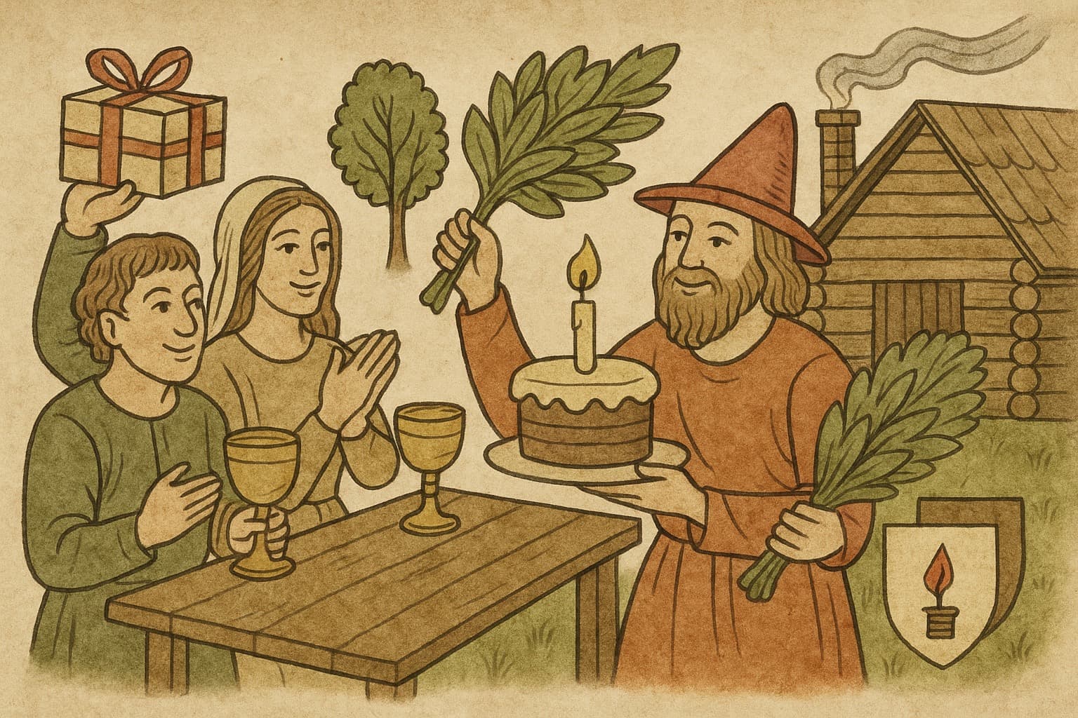 Праздничный торт и свечи