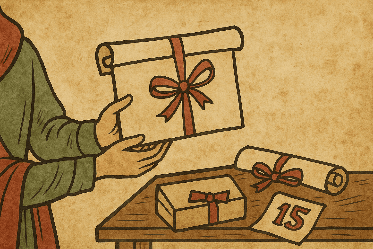 Подарочная коробка и конверт