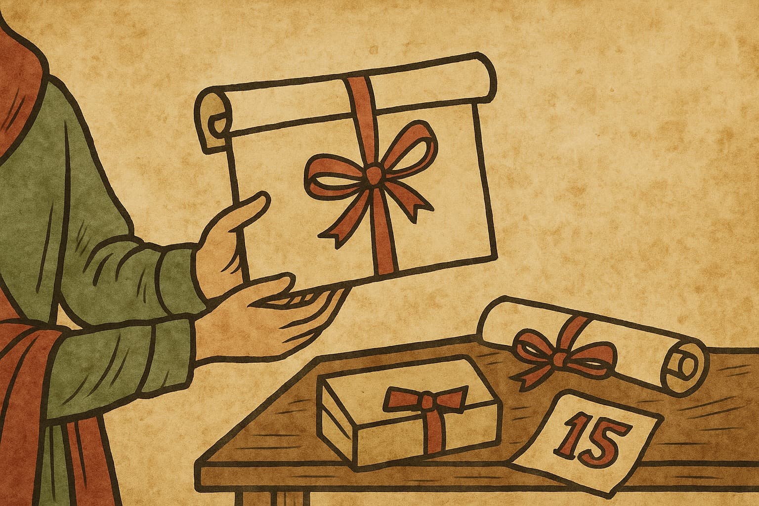 Подарочная коробка и конверт