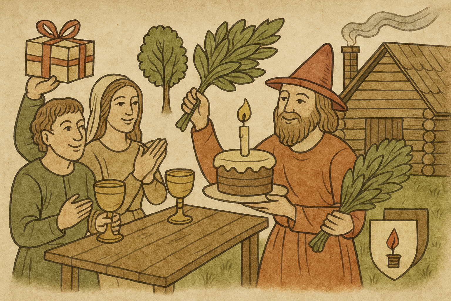 Праздничный торт и свечи