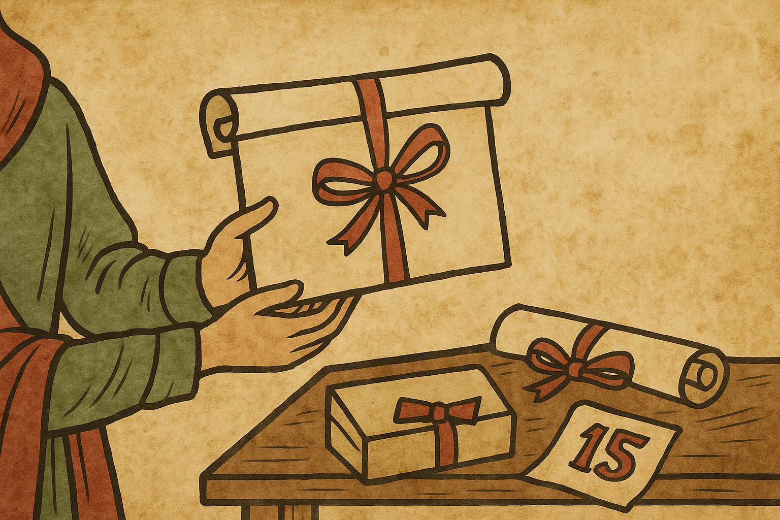 Подарочная коробка и конверт